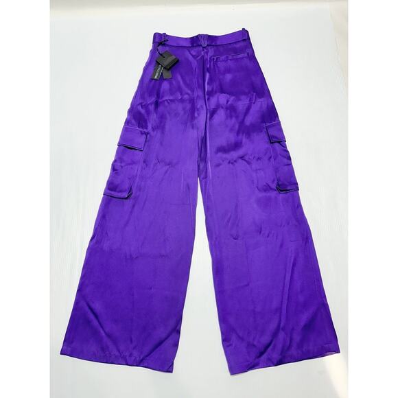 Versace Runway 2023 Wide Leg Cargo Trouser Pants Orchid Purple 40/ 4 NWT $1,875 - Picture 6 of 14